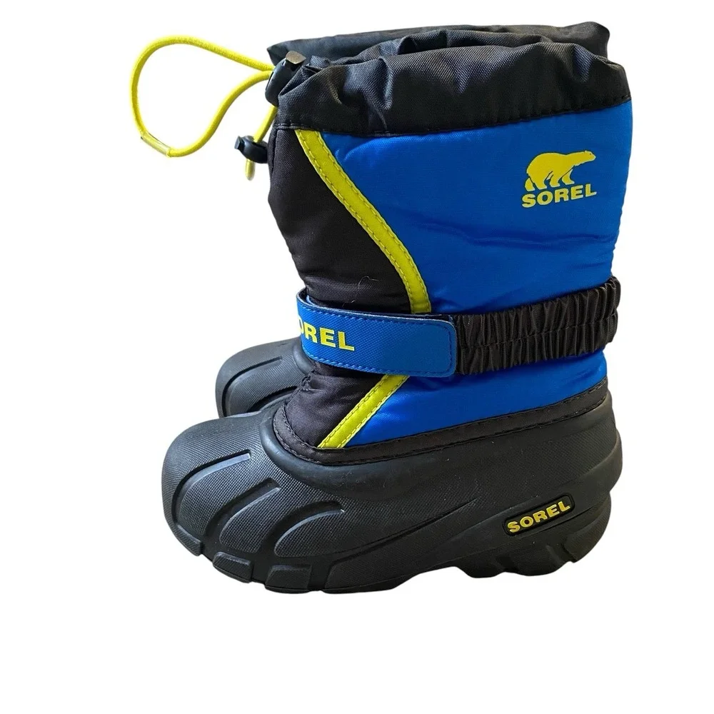 Sorel Winter Snow Boots Kids Sz 12  Blue Waterproof Felt Insulated Cold Weather